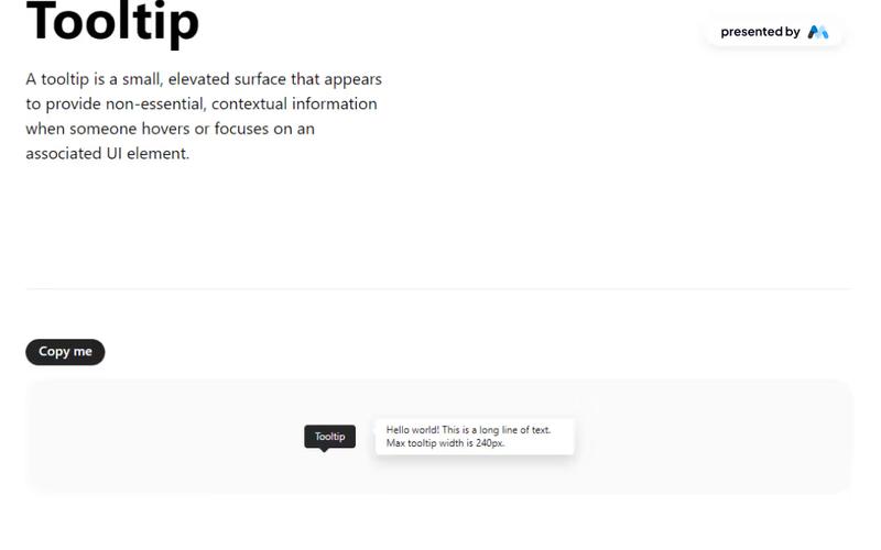 Microsoft Fluent Tooltip