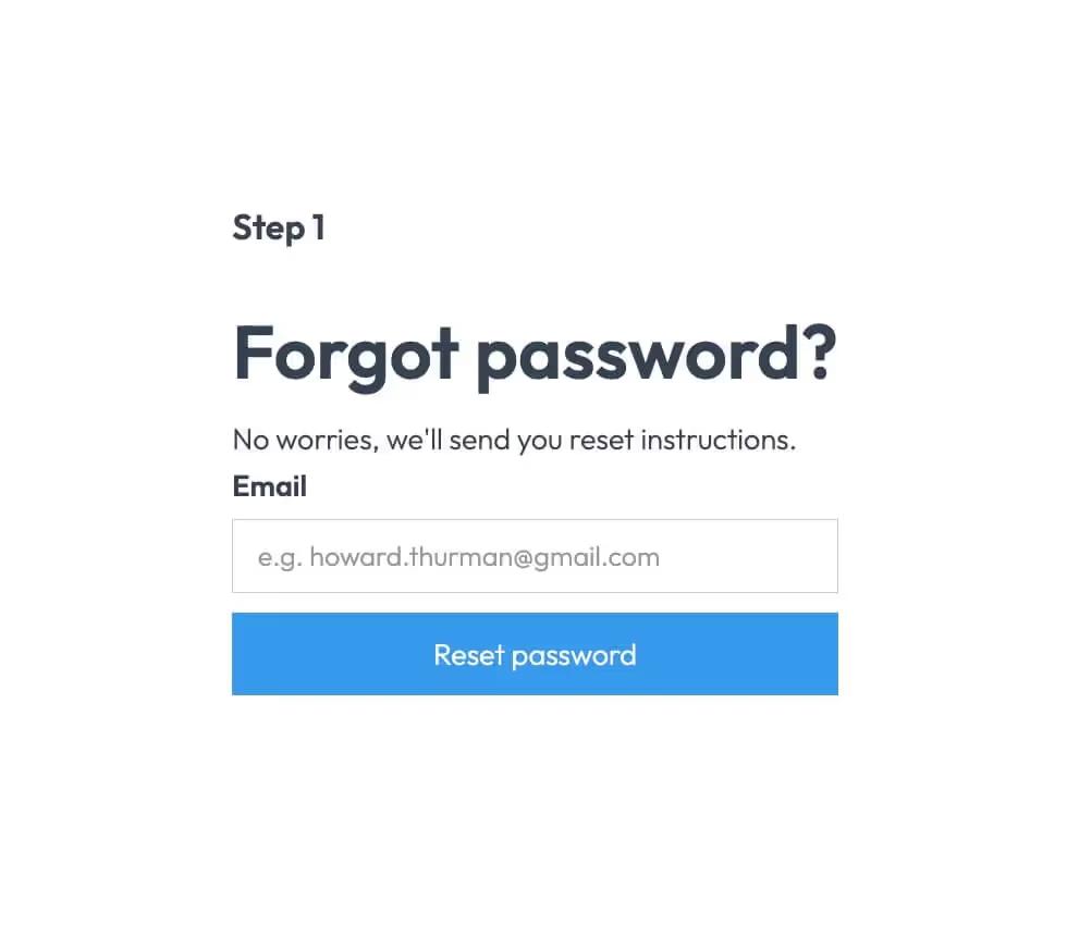 Unstyled Forgot Password - 1