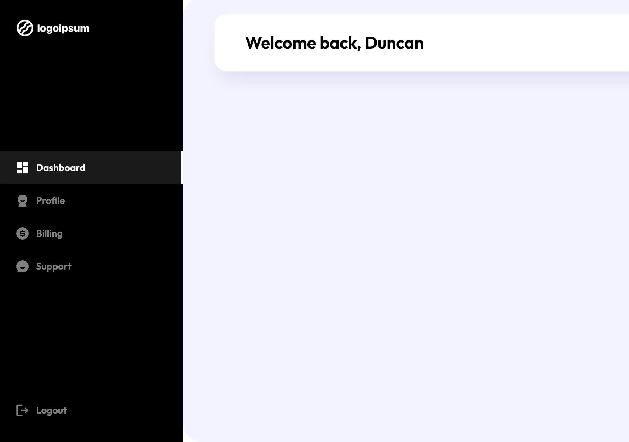 Dashboard Dark Navigation