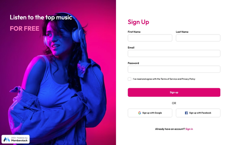 Music Themed Sign Up