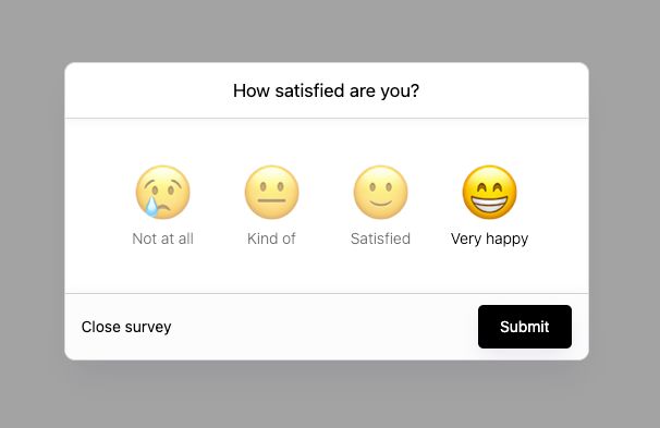 Satisfaction Survey Modal