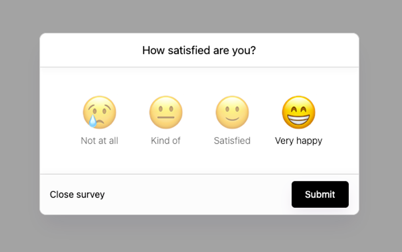 Satisfaction Survey Modal