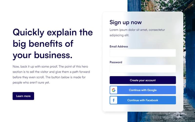 Hero + Sign Up Form