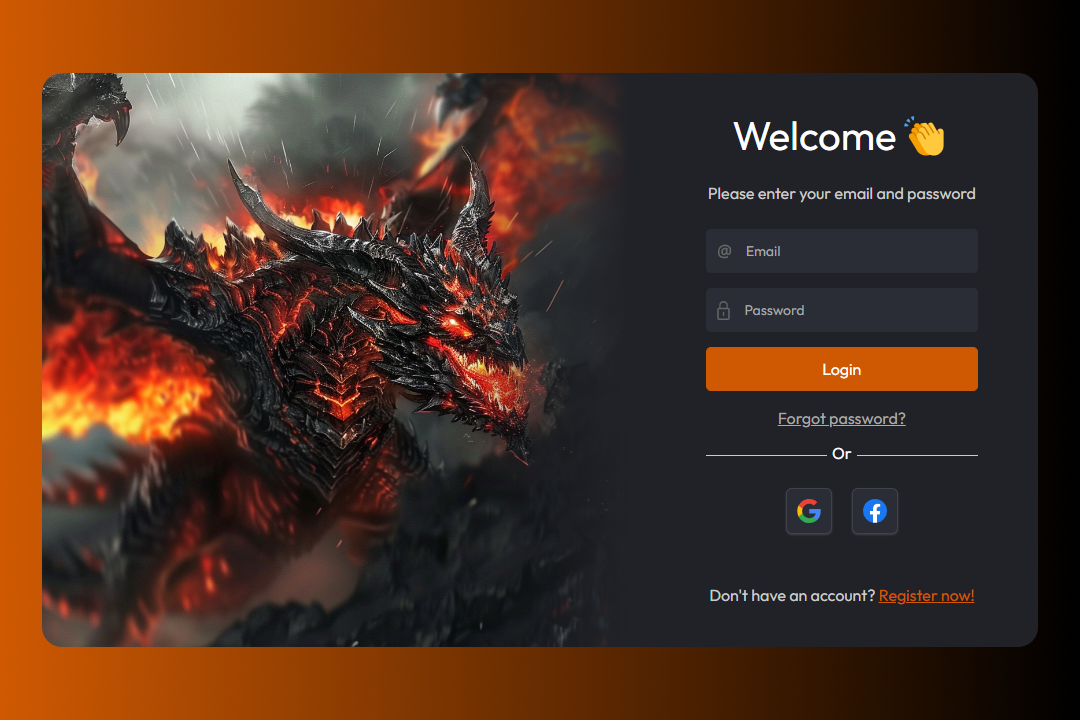 Gaming Themed Login Form