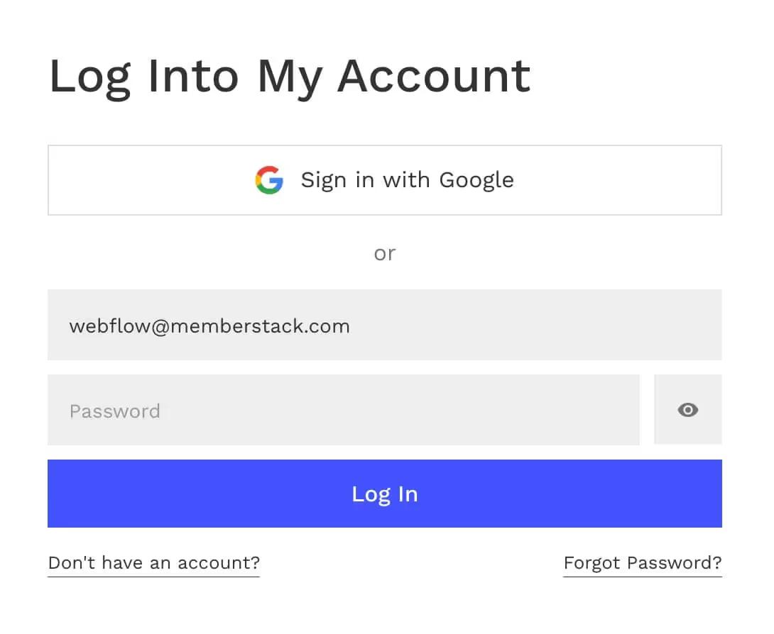 Webflow Log In Clone