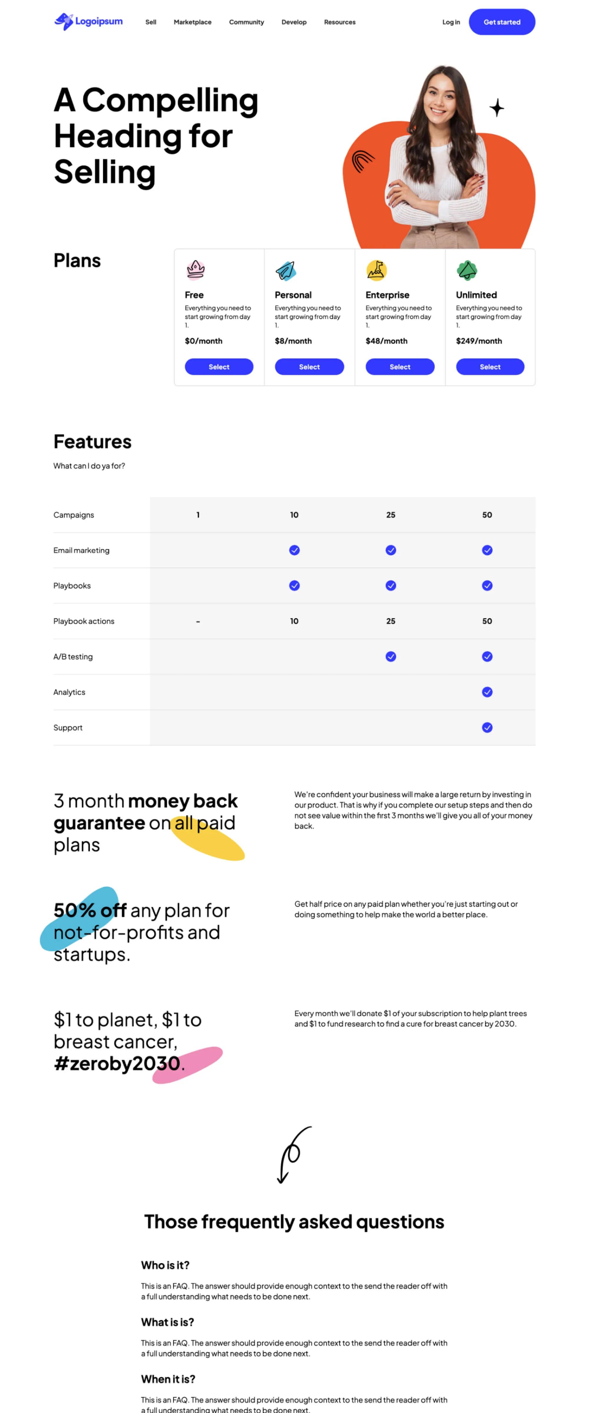Pricing page
