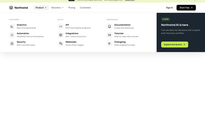 Styled Mega Nav – Product Menu