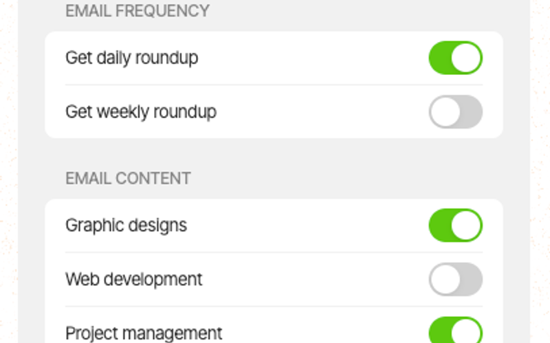 iOS Toggle Profile Form