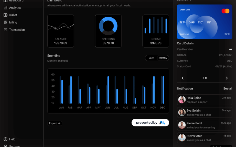 Dark Financial Dashboard