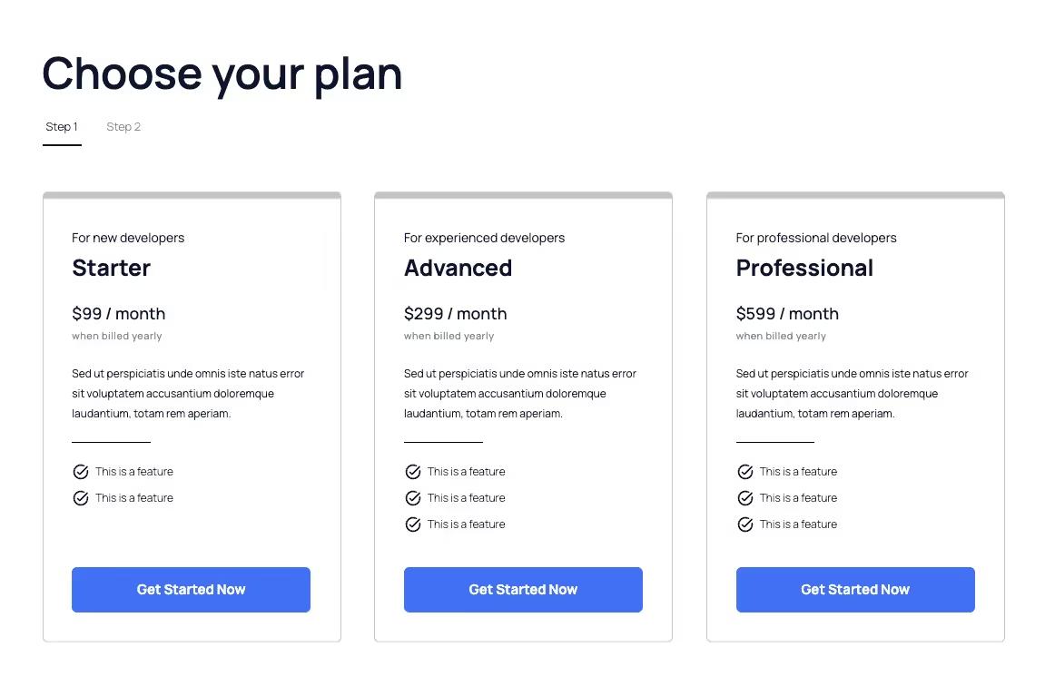 Current Plan UI