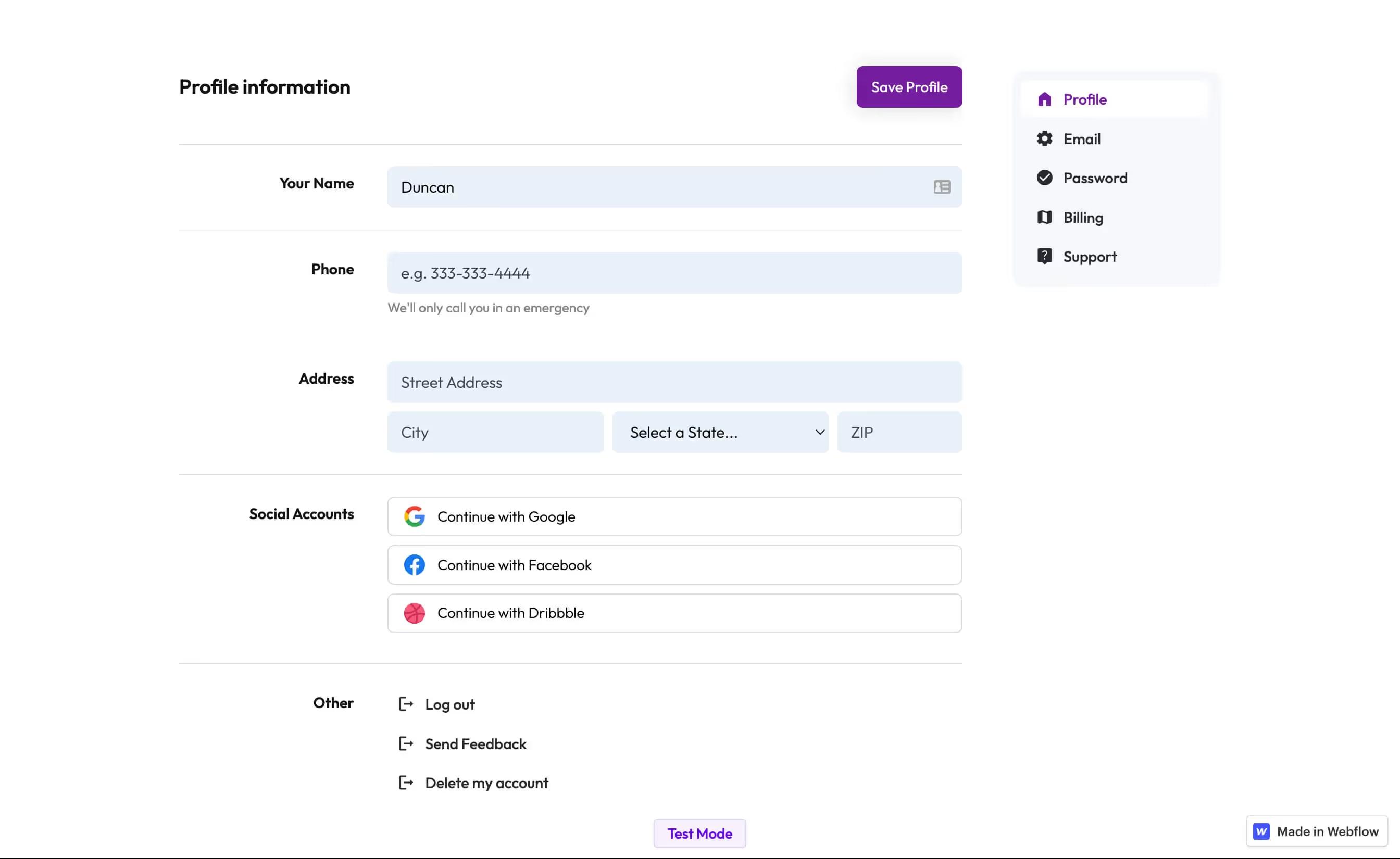 Downloads Profile Form