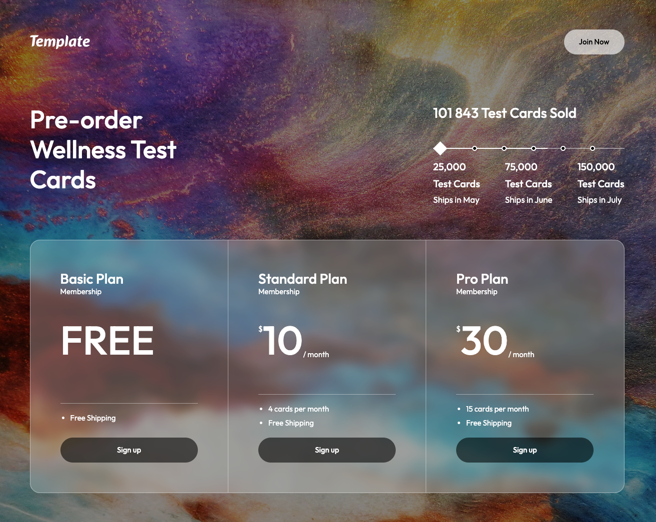 Glassmorphism Pricing Table