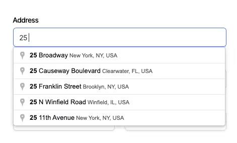 Autocomplete Address Form