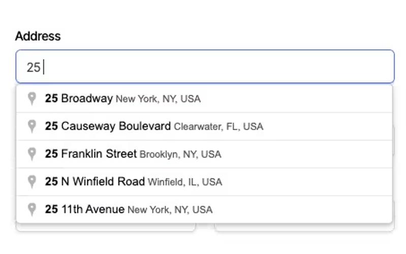 Autocomplete Address Form