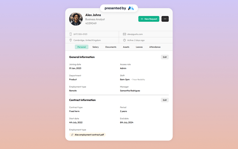 HR management-Employee Profile