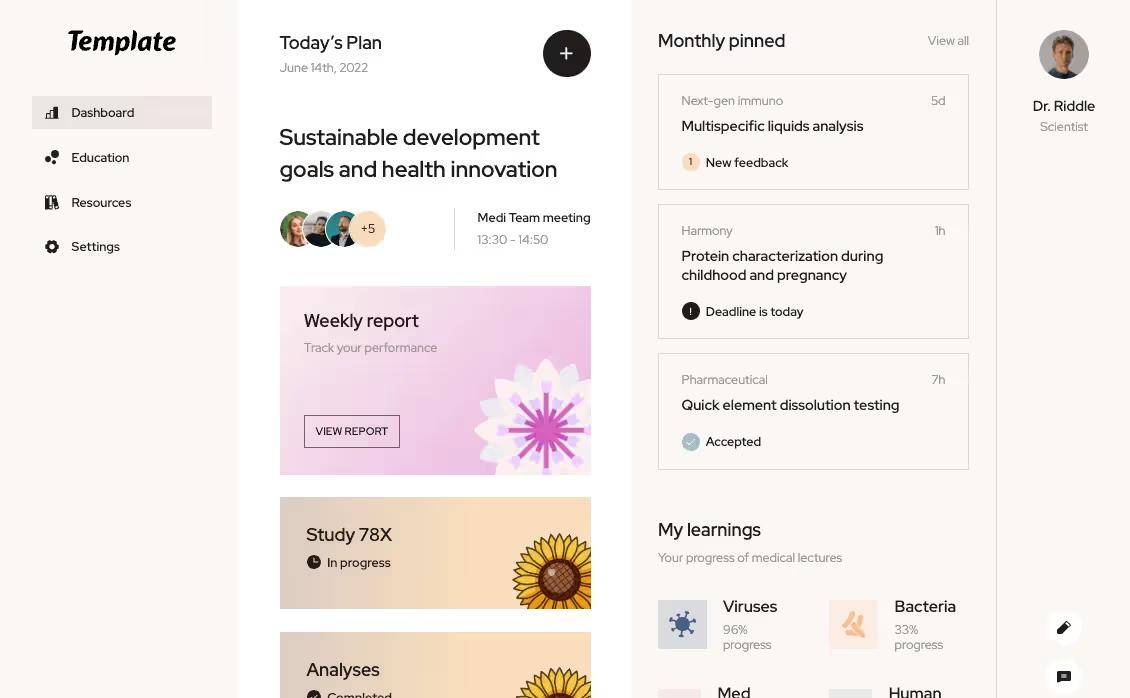 Warm Webflow Dashboard Cloneable