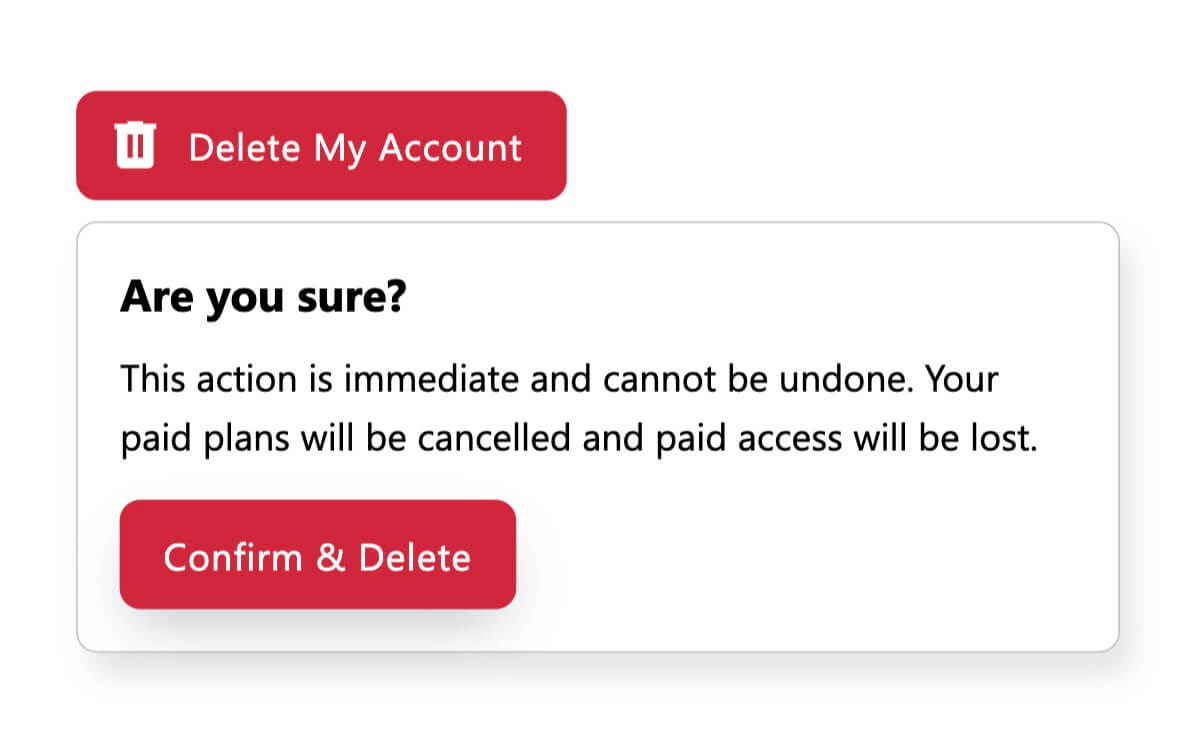 Delete Member Dropdown