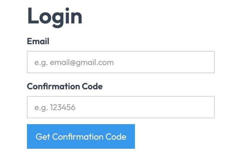 Unstyled Passwordless Login