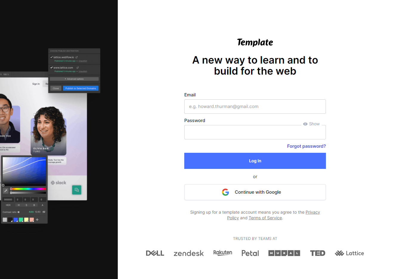 Webflow University Log In