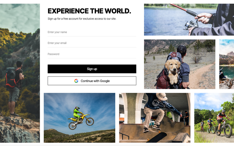 Masonry Grid Sign Up