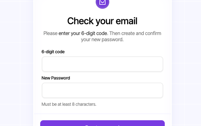 Forgot Password Step 2