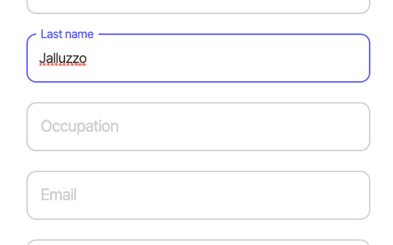 Animated Inset Label Inputs