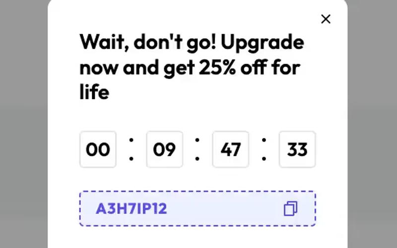 Exit Intent Popup