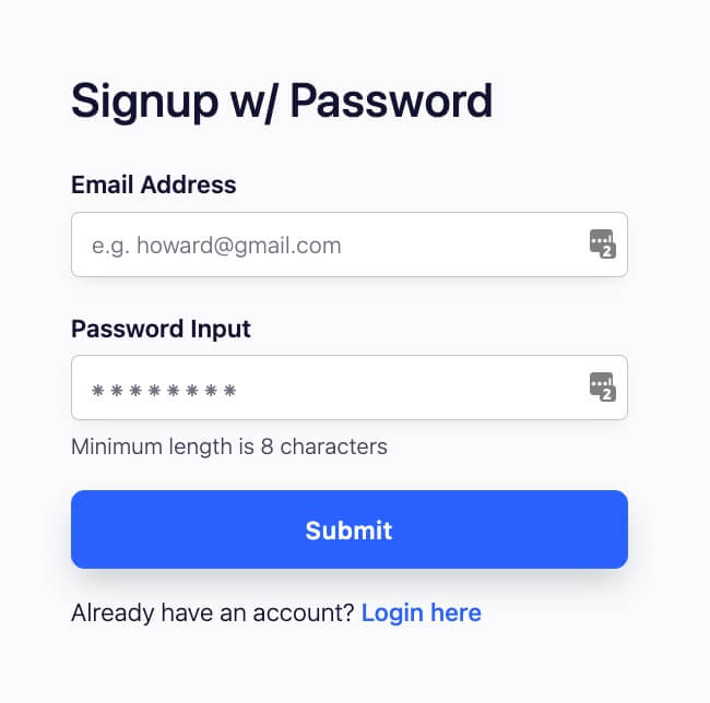 Signup With Password