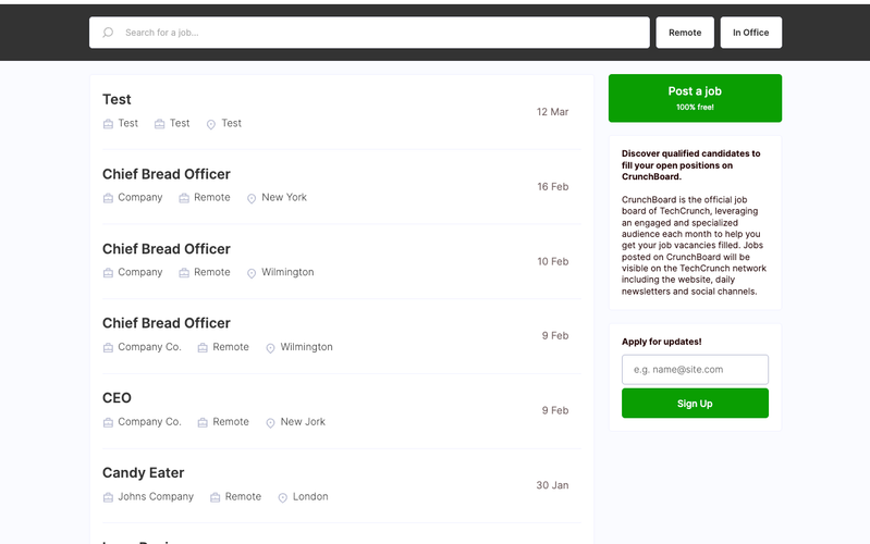 Crunchboard Inspired Job Board Template