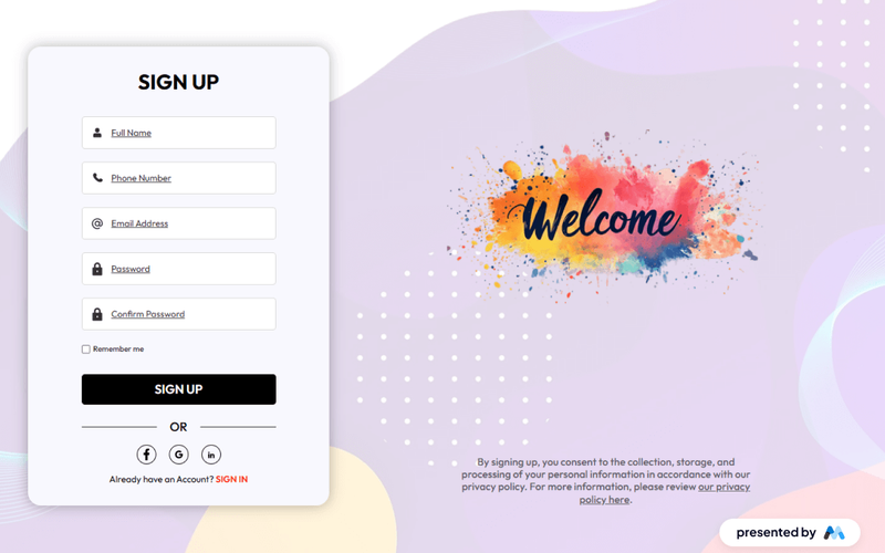 Color Splash Sign Up
