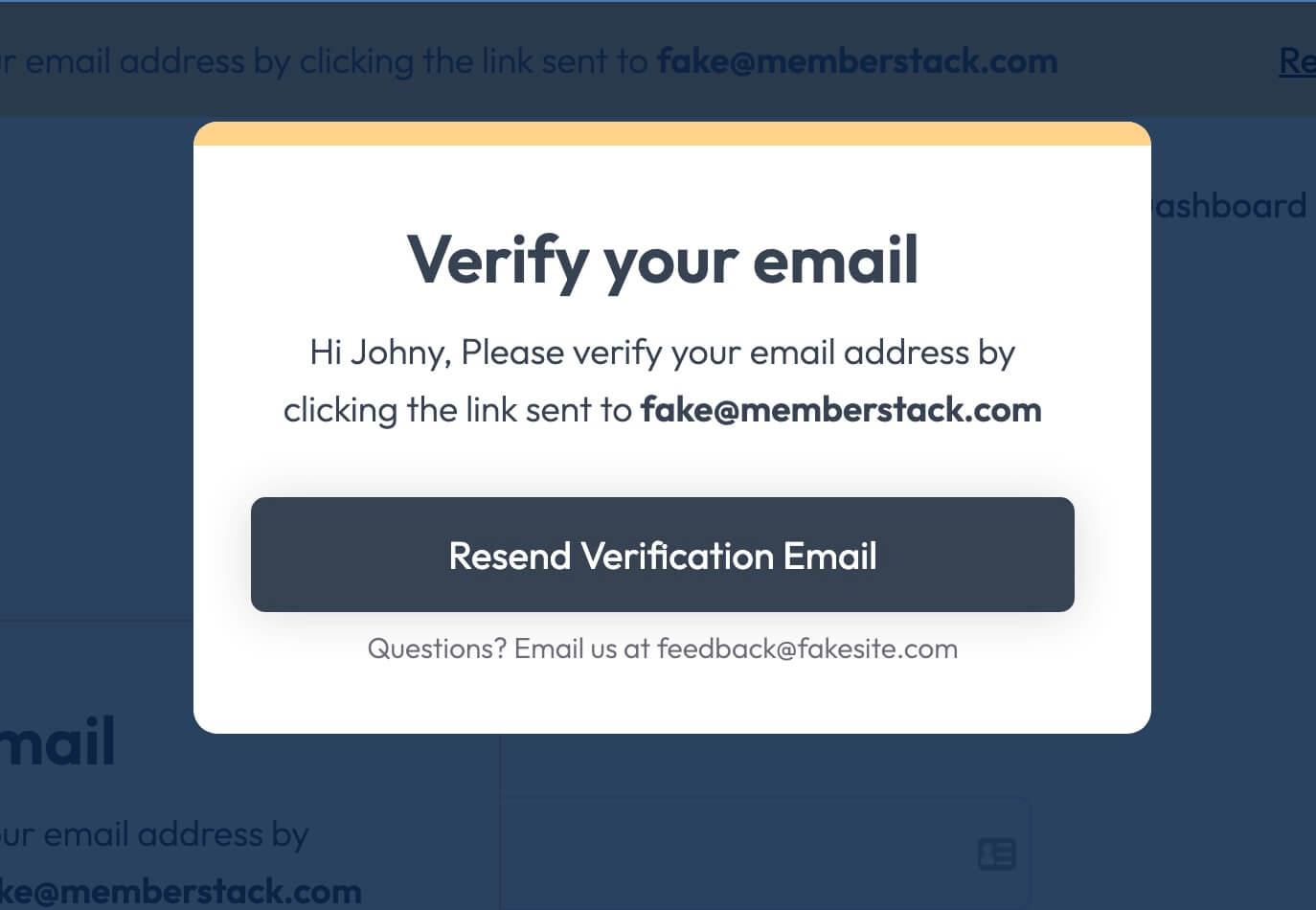 Email Verification Pop-Up