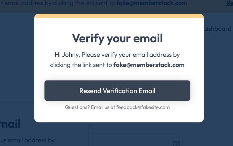 Email Verification Pop-Up