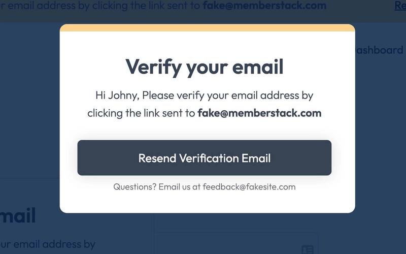 Email Verification Pop-Up
