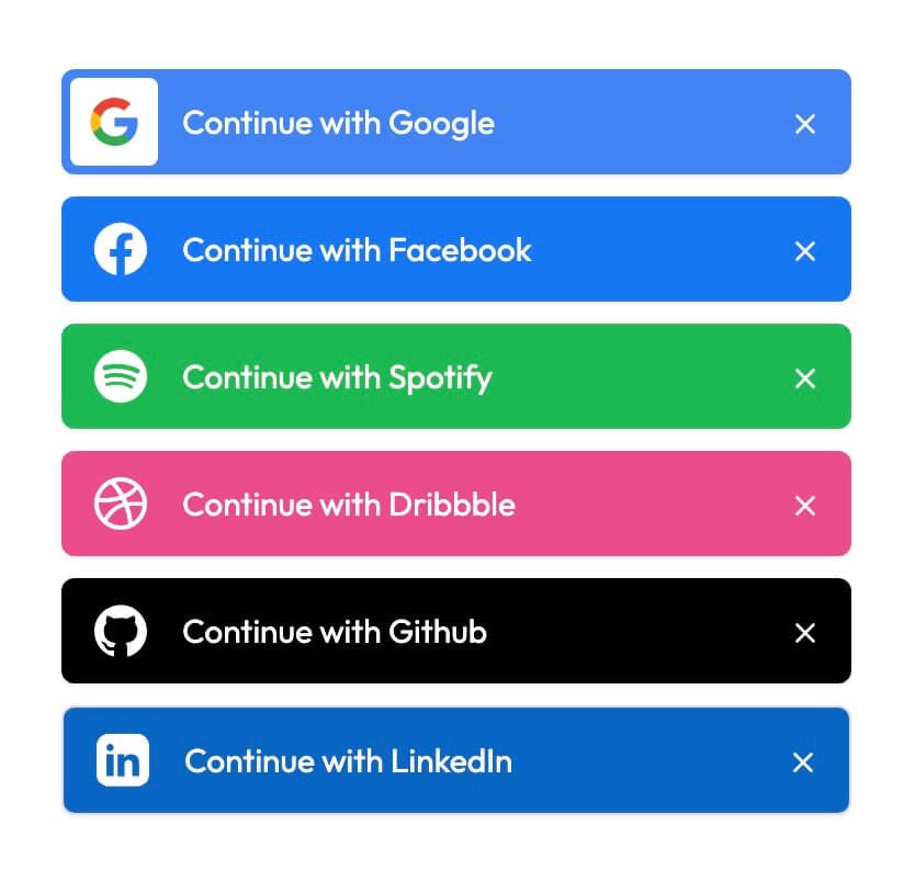 Colorful Social Auth Buttons