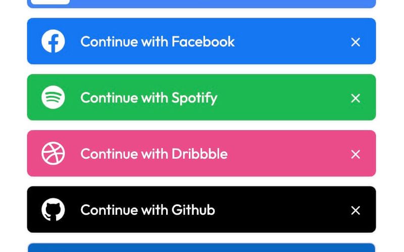 Colorful Social Auth Buttons