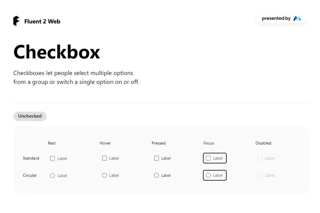 Microsoft Checkbox Component
