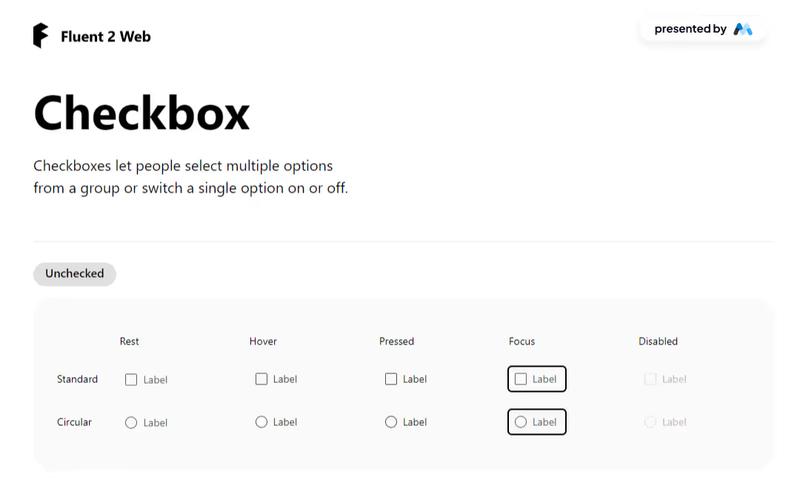 Microsoft Checkbox Component