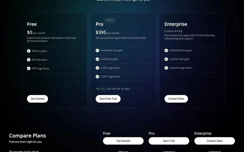 Dark Mode Pricing Table