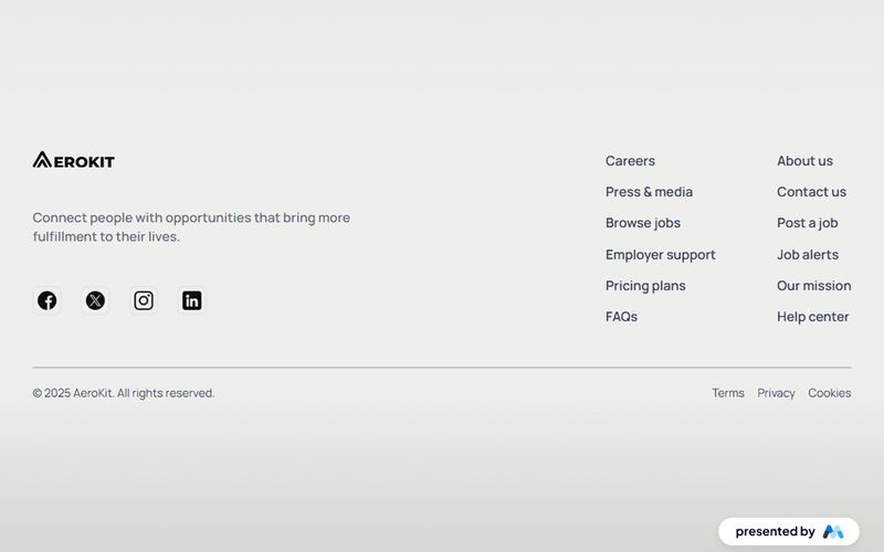 AeroKit UI Footer01 Light