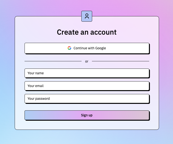 3D Signup Form
