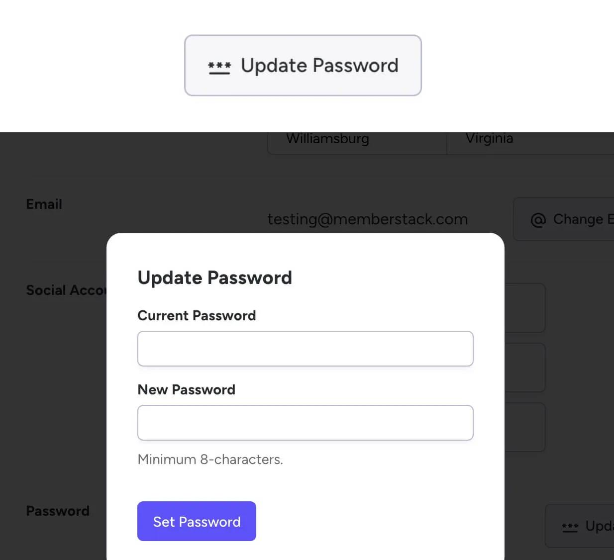 Change Password Modal