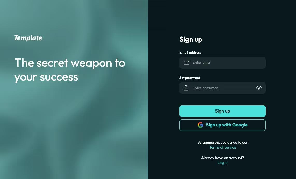 Free Sign Up Form + Google Sign On