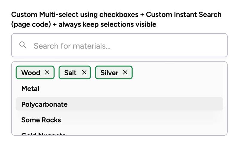 Multi-Select, Search, and Save