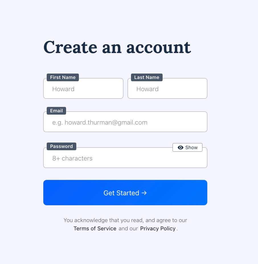 SaaS Signup Template