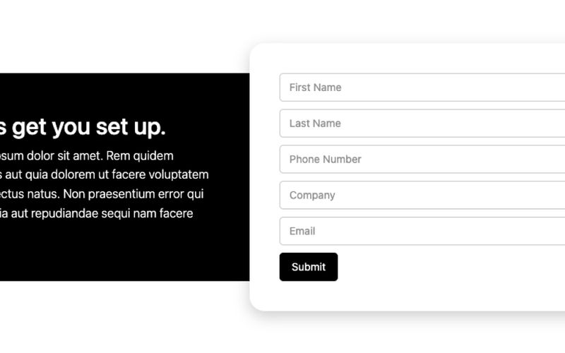 Contrast Banner Contact Form CTA