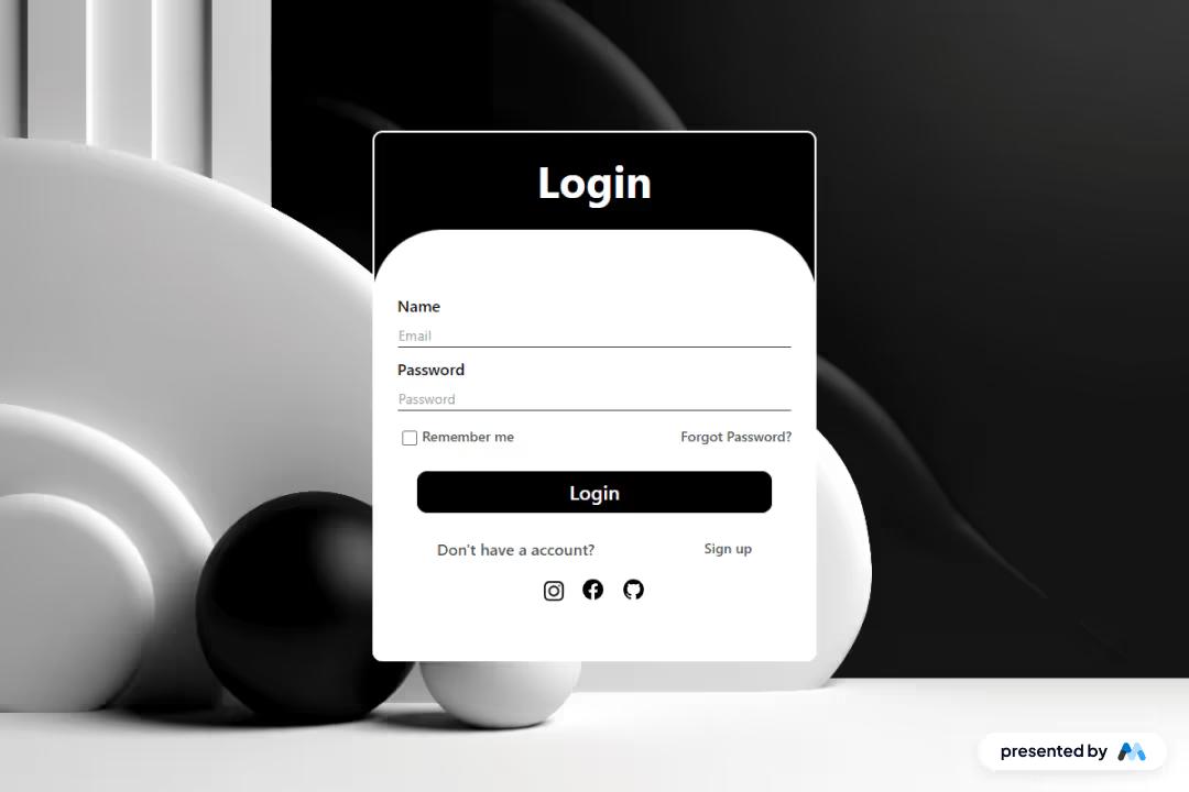 Monochrome Login Panel