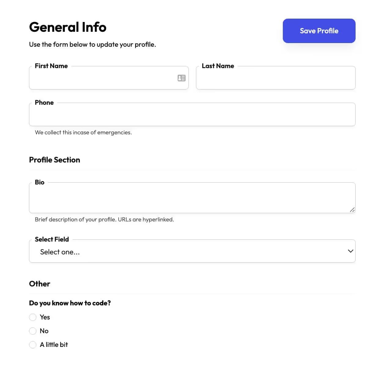 Profile Form 11