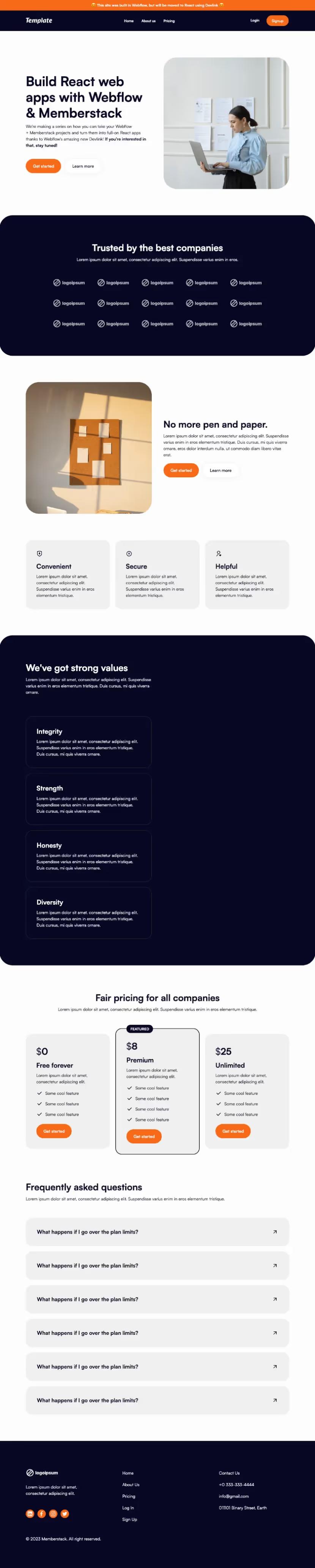 Business Home Page Template