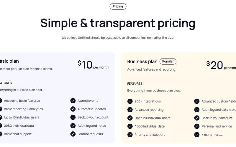 2-stufige neutrale Preistabelle