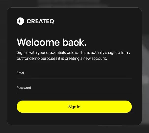 Back Blur Signup Modal